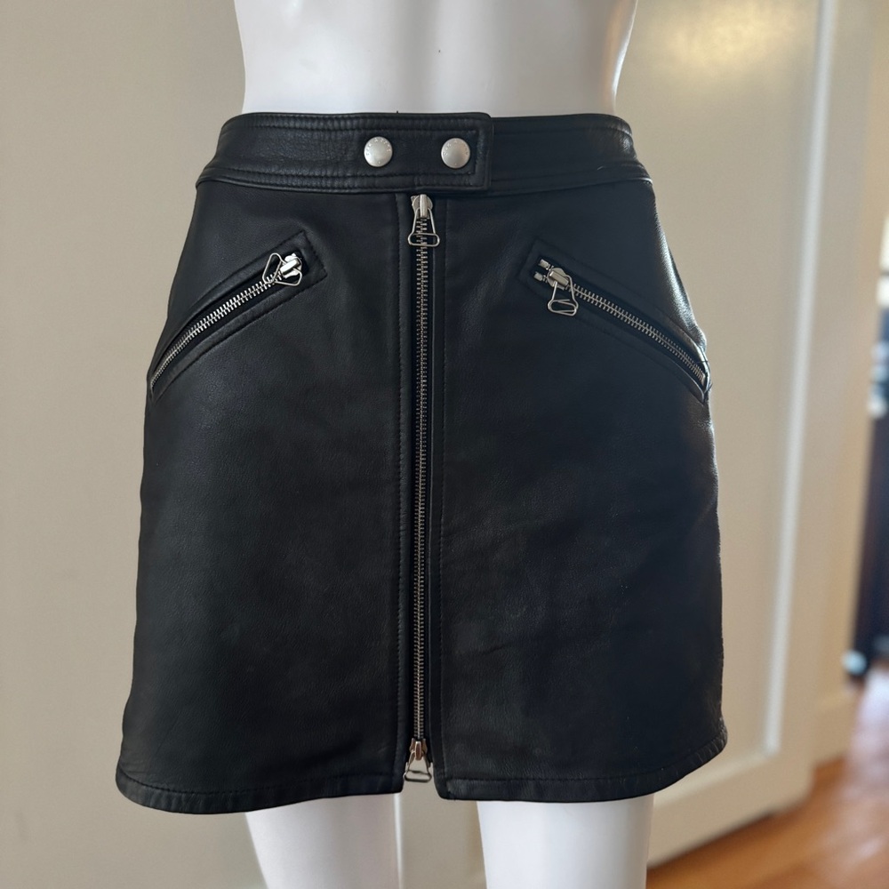 Rag & bone leather zip skirt